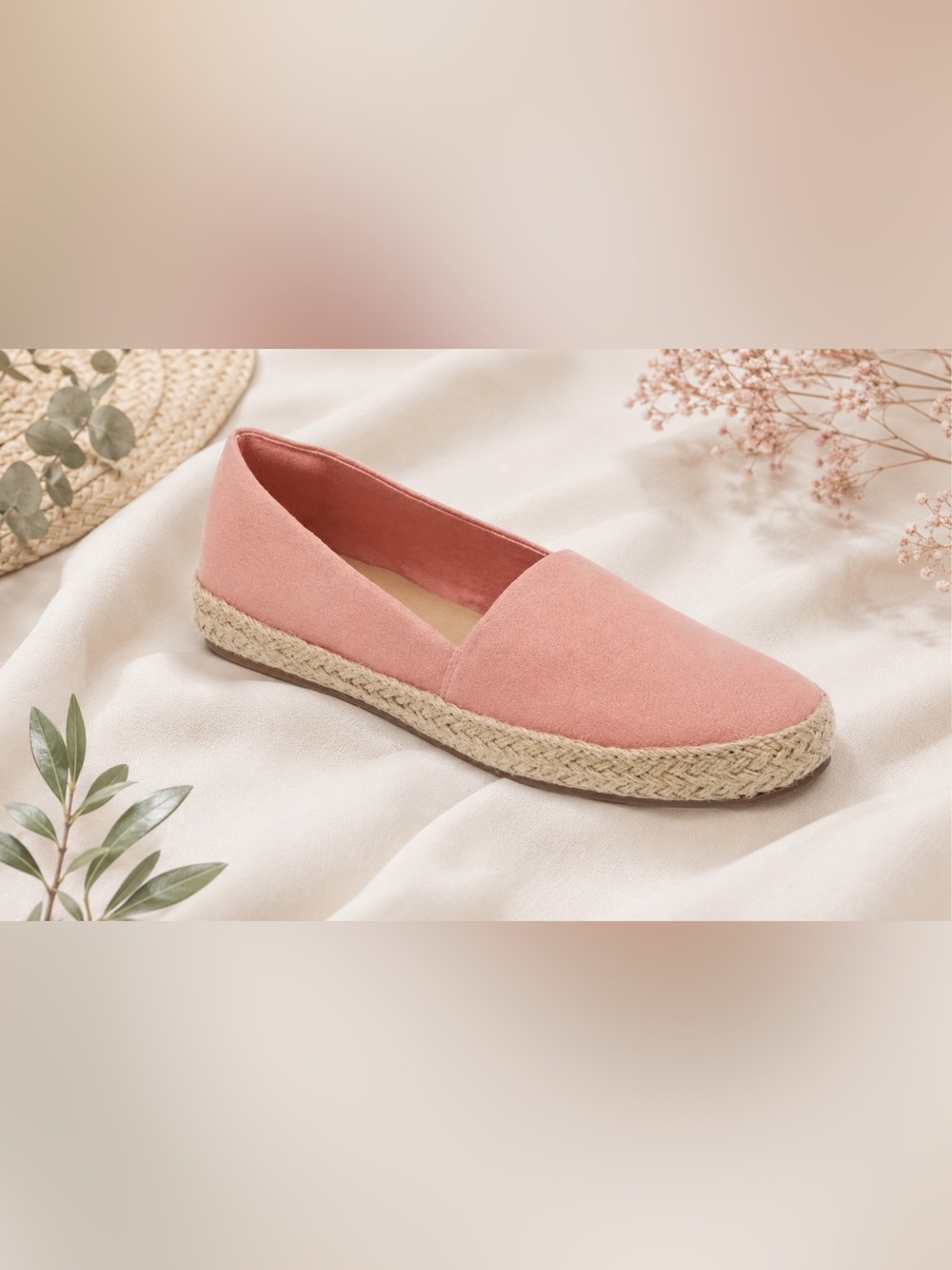 Easy‎ Spirit Sehera Jute Wrapped Flats Moonlight Peach Gold NWOT